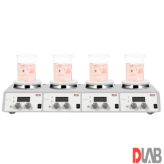 DLab  4 Bölmeli Isıtıcılı Manyetik Karıştırıcı 1.500 rpm 340 ℃ 4 x 10 Litre ( Sıcaklık Sensörü ve Stand Dahildir )MS-H340-S4 Set