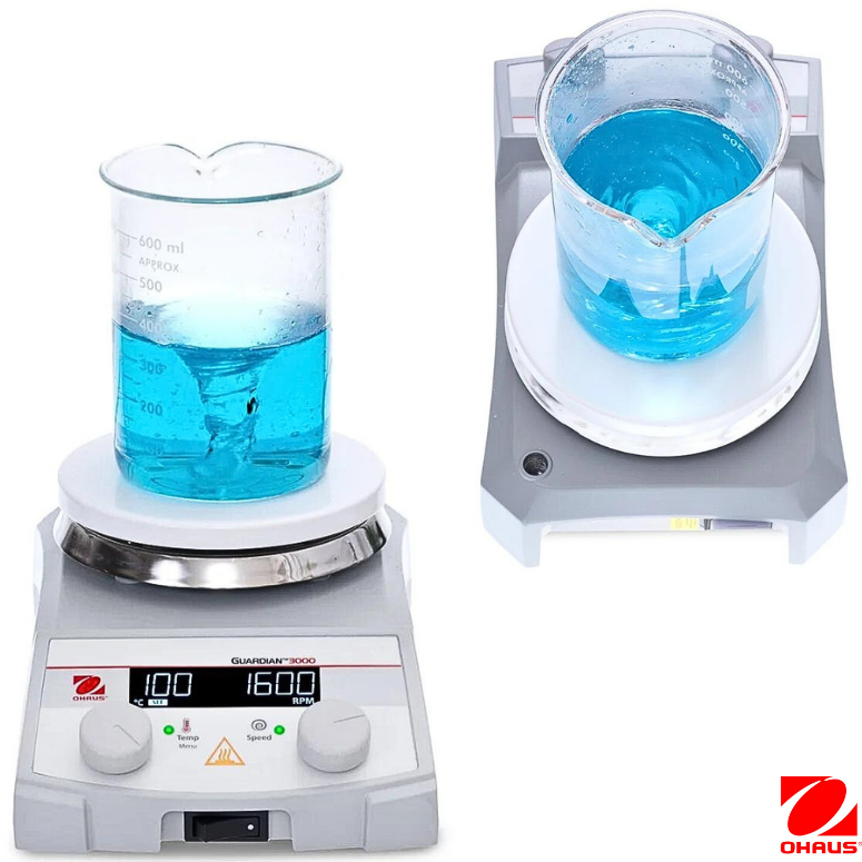 Ohaus Isıtıcılı Manyetik Karıştırıcı 80-1600 rpm / 80-500°C 15 L 10x10 cm Seramik Dijital  e-G31HS04C