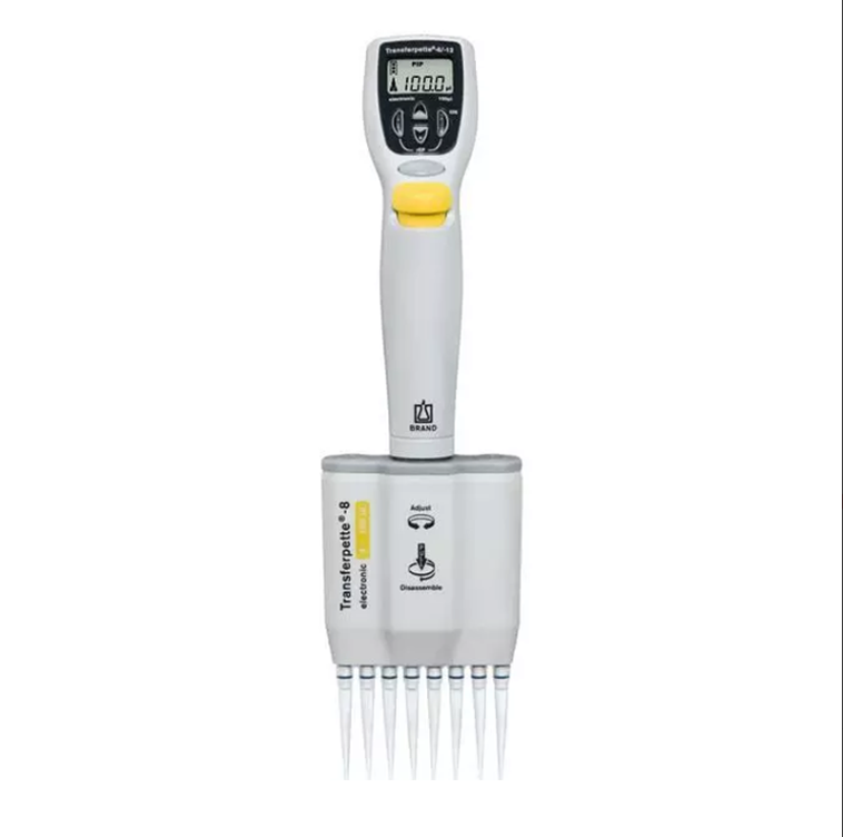 BRAND Transferpette® S Electronic 10-200 µL 8 Kanallı Elektronik Ayarlanabilir Otomatik Pipet 705404