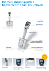 BRAND Transferpette® S Electronic 1-20 µL 8 Kanallı Elektronik Ayarlanabilir Otomatik Pipet 705400