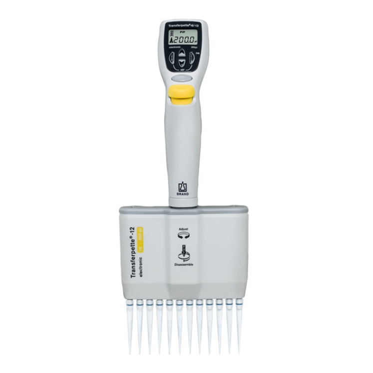 BRAND Transferpette® S 12 Electronic 10 - 200 µL Elektronik 12 Kanallı Otomatik Pipet  705453