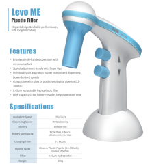 DLAB Levo Me Pipet Pompası Şarj Edilebilir 0.1... 100 mL