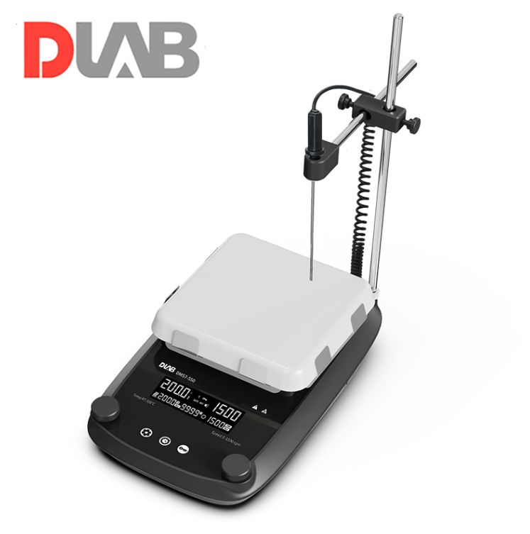 DLAB DMS7-550M LCD Package Isıtıcılı Manyetik Karıştırıcı Cam Seramik Kaplı Yüzey 50... 1.500 rpm / RT... 550 °C / 20 L / 184 x 184 mm