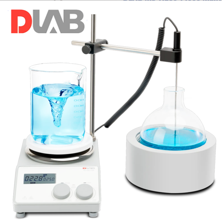 DLAB MS-H280-F500 Mantolu Isıtıcılı Manyetik Karıştırıcı 200... 1.500 rpm / 25... 280 °C / 500 mL Balon için