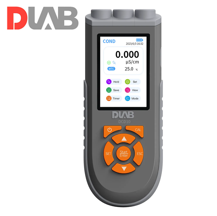 DLAB DCD10 İletkenlik TDS Tuzluluk Direnç Polarografik Tip DO ve Sıcaklık Ölçer DCON201T İletkenlik Probu ve DDO01-2M-H Polarografik DO Probu ile