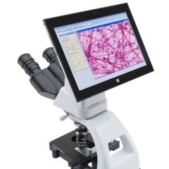 OPTIKA B-190TBPL+ Dijital Binoküler Araştırma ve Biyoloji Mikroskobu 1000x - 10.1'' Tablet PC ve 5.1MP Kameralı Ekranlı Mikroskop - X-OEF Kolay Fokus Özelliği